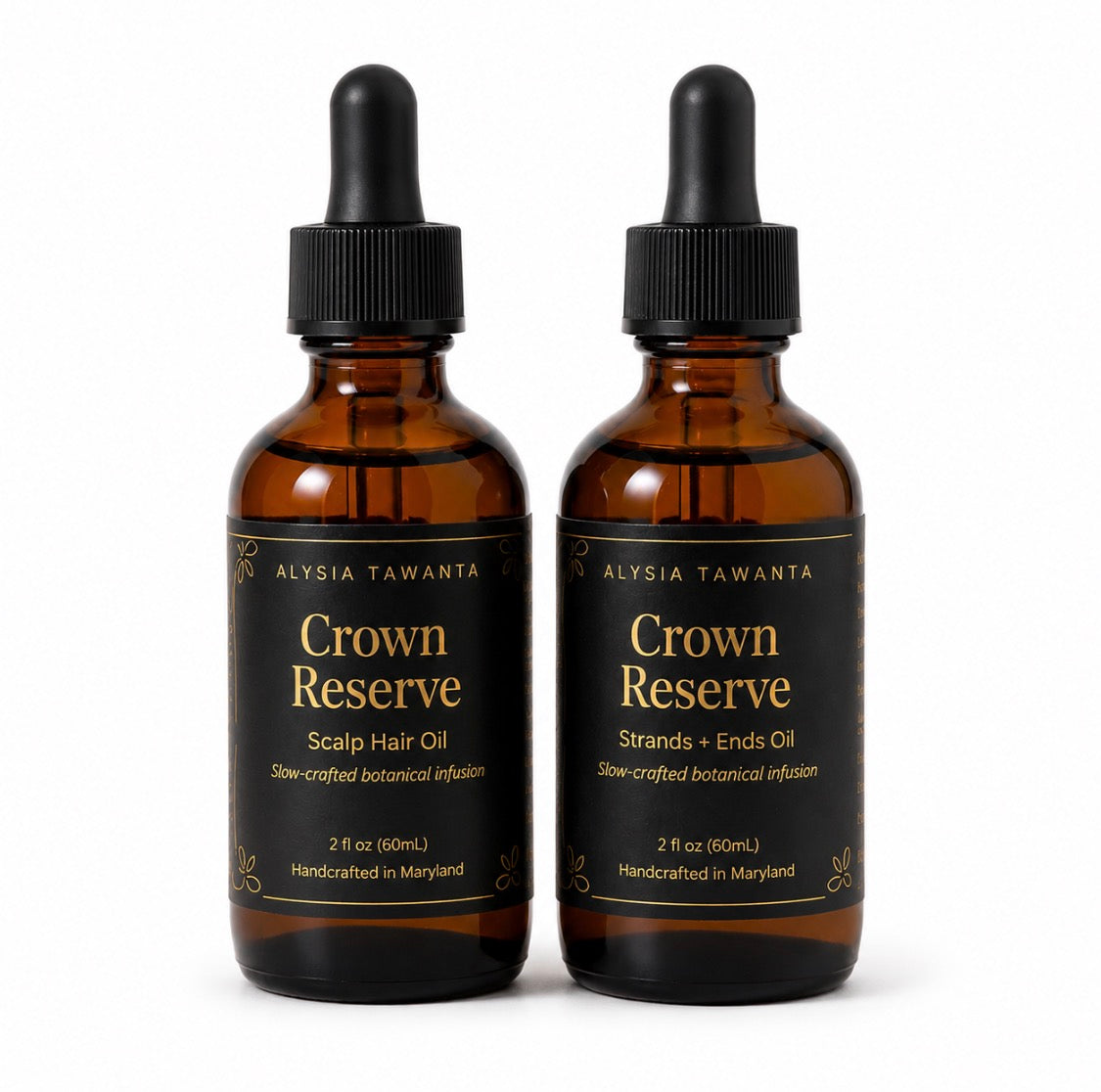 Crown Reserve Ritual Set | Scalp Oil + Strands and Ends Oil | 2 x 2 oz